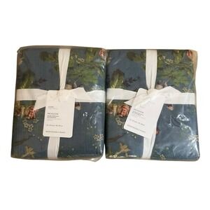 Pottery Barn Set of 2 Reversible Pillow Shams Euro 26"x26" Meadow Floral